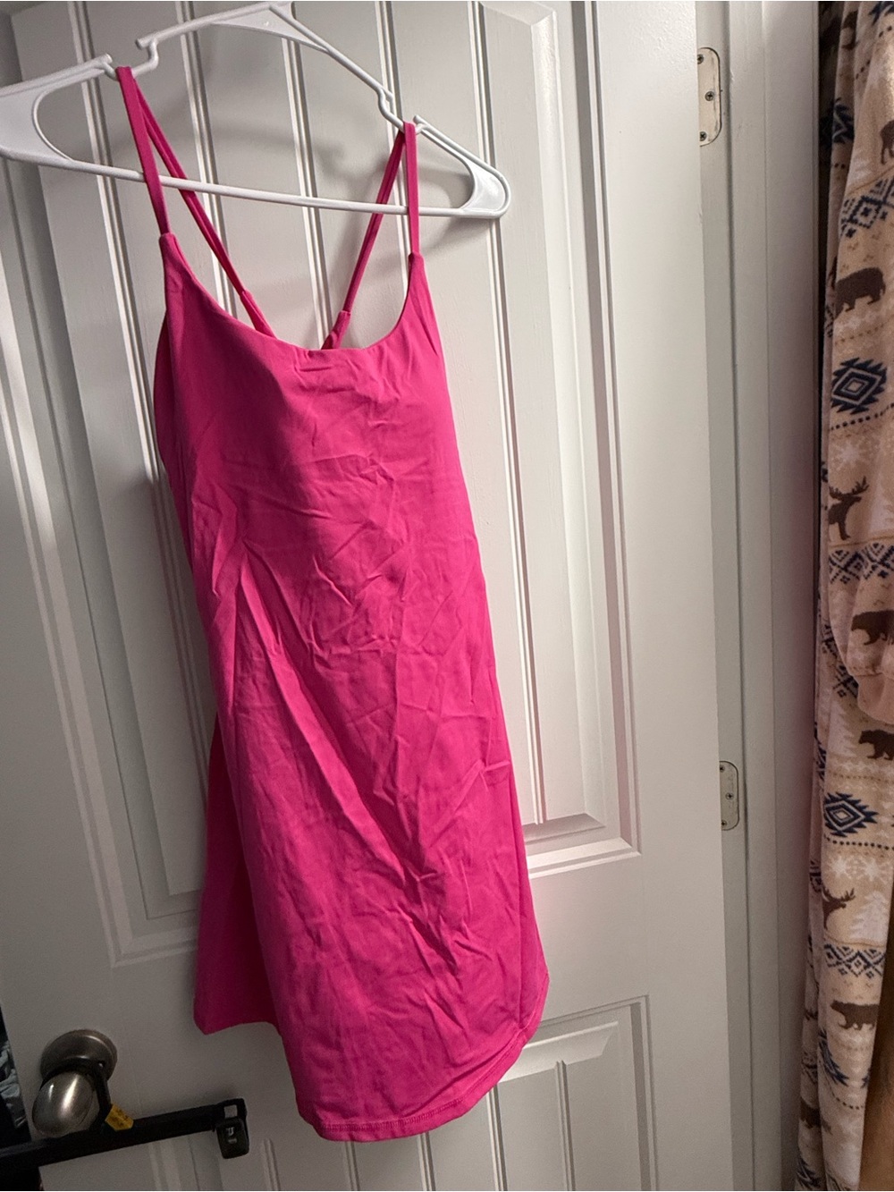 HALARA Bright Hot Pink Strappy Midi Slip Dress